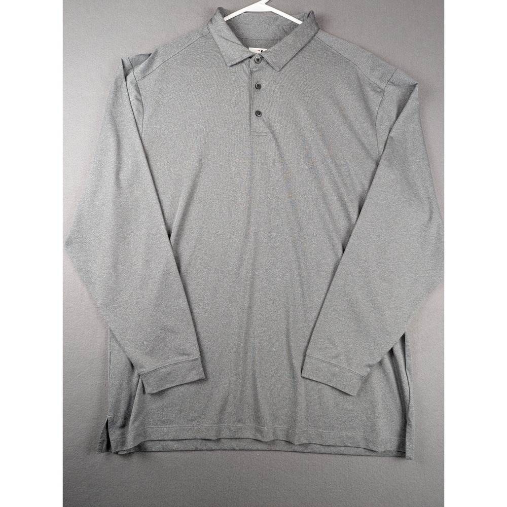 Grand Slam Performance Mens XL Gray Long Sleeve Polo Shirt Golf Athletic Top